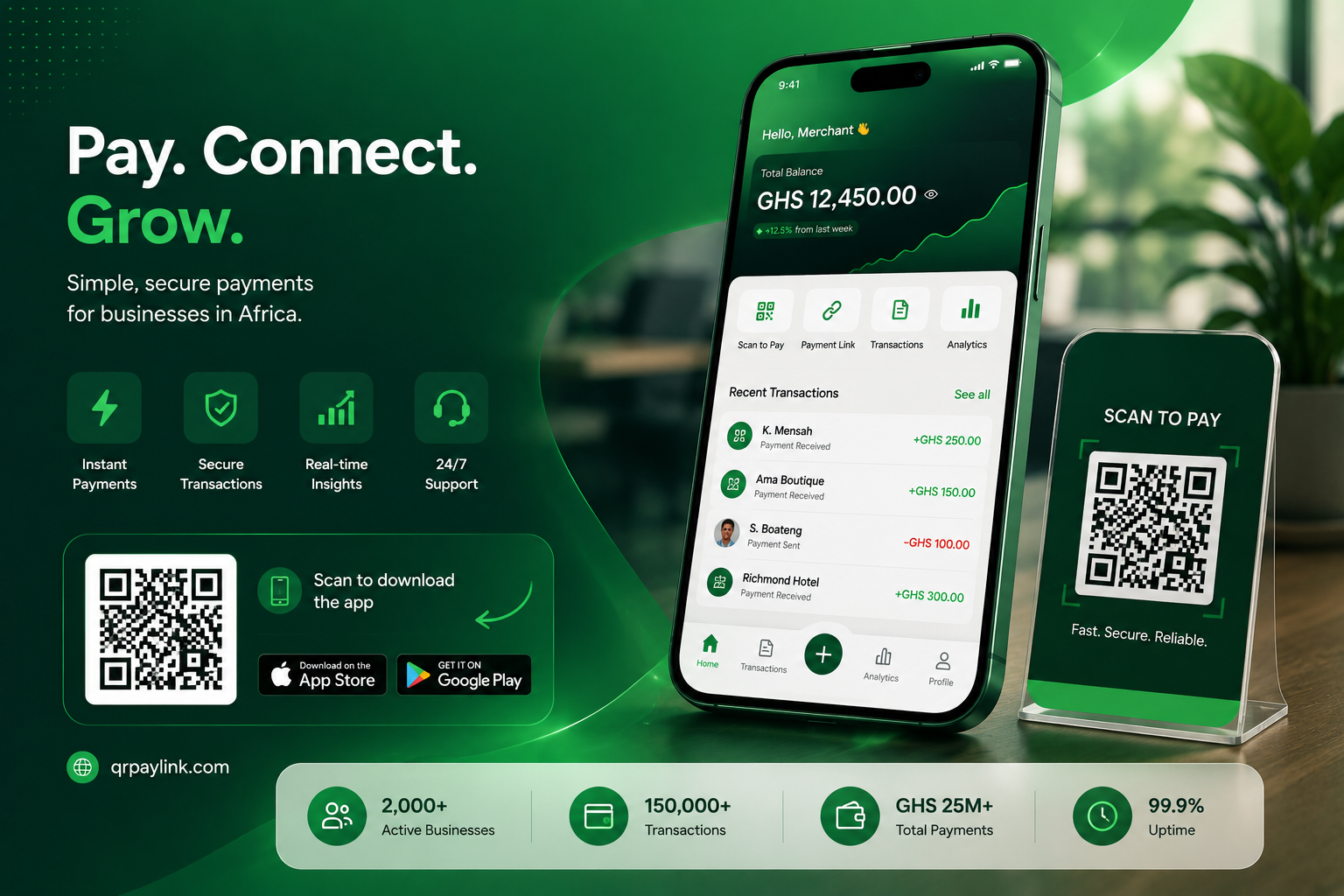 QRPayLink — Payments that power your business. Built for Ghana and Nigeria.