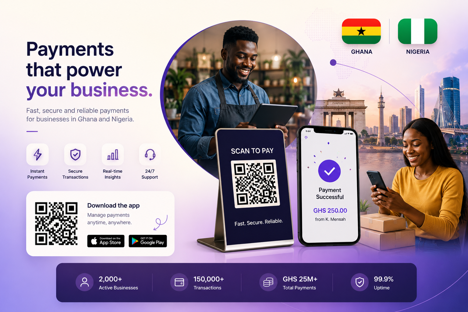 QRPayLink in real life — coffee shops, fashion boutiques, pharmacies, restaurants, hotels, salons, delivery and gas stations